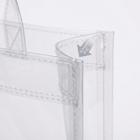 Sac fourre-tout en PVC transparent imperméable de 0,5 mm avec double couture, couture industrielle, pour la plage, les voyages et les courses en famille