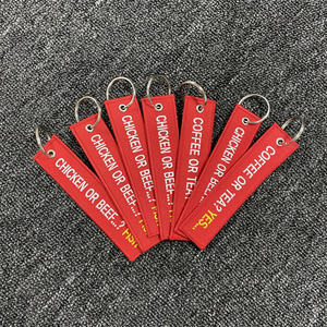 Llavero personalizado con logotipo de letras bordadas, etiqueta bordada de avión para quitar antes del vuelo, llaveros con patrón de muñeca - Product Image 2