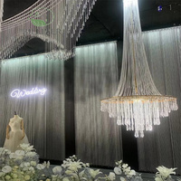 Nouveaux accessoires de mariage : Rideau de perles en acrylique cristallin, suspension de scène de mariage, mur de fleurs pour la décoration de la scène de mariage