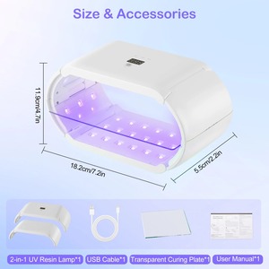 UV <b>Light</b> Resin Double-Sided UV Resin Curing Dryer 48 LED Beads 4 <b>Timer</b> Foldable Molds for Home Use Jewelry Making DIY Crafts - Product Image 3