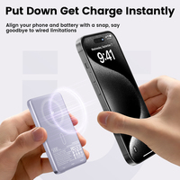 Toocki 5000mAh Ultra Slim Mini Power Bank Magnétique Sans Fil 15W Sans Fil 20W Avec Fil Chargeur LED Type-C iPhone 12-15