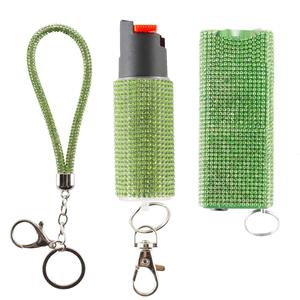 Bling 800 Self Defense Spray Keychain Portable Compact ABS <b>Plastic</b> UV LED Flashlight with Customized Logo for Women Bracelet - Product Image 2