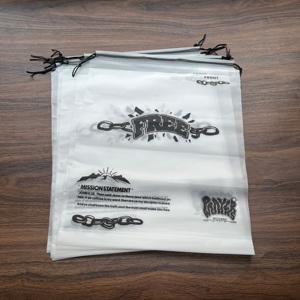 Eco-Friendly Matte PE Drawstring Bags - Custom Printed Frosted <b>Plastic</b> <b>Packaging</b> Bags for Apparel - Product Image 4