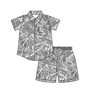 Preventa al por mayor: Conjuntos de verano para niños con bolsillos de camuflaje, estilo vacaciones, de algodón orgánico/spandex suave, para hermanos pequeños (MOQ 5) - Product Image 3