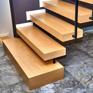 Escalera Flotante de Madera <span class=keywords><strong>con</strong></span> Iluminación <span class=keywords><strong>LED</strong></span> para Villas, Diseño Minimalista Inteligente <span class=keywords><strong>con</strong></span> Paneles de Vidrio Templado - Product Image 3