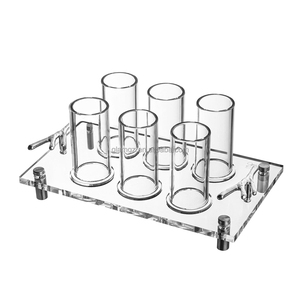 Tùy chỉnh Acrylic xử lý khay 6 vòng u ly đứng Do Thái <span class=keywords><strong>lucite</strong></span> twig rượu Bộ - Product Image 4