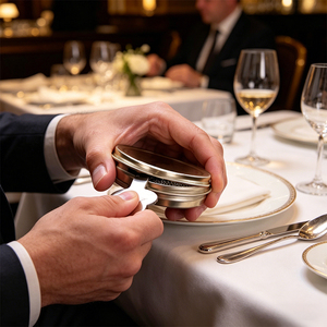 Ouvre-boîtes à caviar personnalisés en métal émaillé imprimé, outils d'emballage alimentaire assortis avec logo pour coffrets cadeaux gastronomiques de luxe - Product Image 3