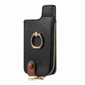 Funda Cartera con Cremallera y Diseño de Lichi para Samsung Serie A, Funda de Cuero PU para Galaxy S23 S24 Plus Ultra con Anillo - Product Image 1