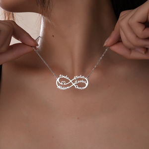 Bijoux personnalisés sur mesure près <span class=keywords><strong>de</strong></span> chez moi, symbole <span class=keywords><strong>de</strong></span> l'infini, bijoux en acier inoxydable, colliers aux designs personnalisés - Product Image 4