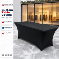 Housse de table en polyester, logo imprimé par sublimation, toutes les tailles, imperméable, extensible, en spandex