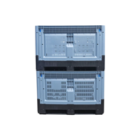 Caisse en plastique pliable de grande taille QS, robuste, empilable, avec design mobile pour le stockage industriel