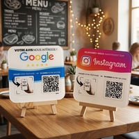 Plaque NFC en acrylique pour avis Google, 13,56 MHz, URL programmable, carte NFC adhésive