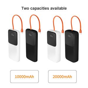 Mini batterie externe portable haute capacité 20000mAh 10000mAh avec câbles intégrés, affichage, chargeur mobile PD22.5W pour smartphone, utilisation en extérieur - Product Image 3