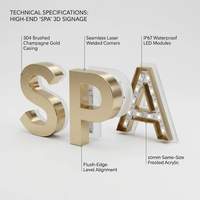 Enseigne lumineuse rétroéclairée pour extérieur, enseigne de salon de beauté, logo d'entreprise 3D découpé au laser, panneau publicitaire, logo commercial