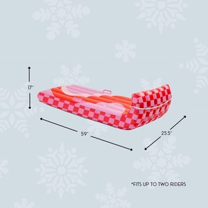 Toboggan gonflable en PVC avec deux poignées robustes 59*25.5*17 pouces pour 1-2 personnes, idéal pour les adultes, pour le plaisir des sports d'hiver - Product Image 2