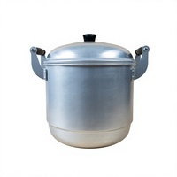 Casserole vapeur en aluminium durable non revêtue avec couvercle et grille vapeur, conçue pour la cuisson à la vapeur, l'ébullition et la cuisson en grande quantité
