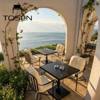 Ensemble de table et chaises de jardin en fer forgé pour extérieur, résistant à l'eau et au soleil, idéal pour villa, cour et balcon