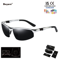Lunettes de soleil polarisées Boyarn pour hommes, style pilote en aluminium, lunettes d'aviation pour hommes, lunettes de soleil pour femmes
