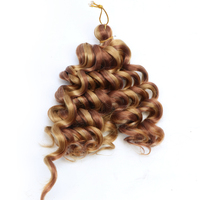 Extensions de cheveux synthétiques tressés au crochet, style Bob Boho, boucles italiennes, Jumbo, ondulations profondes courtes, marron, 8 pouces, trame simple