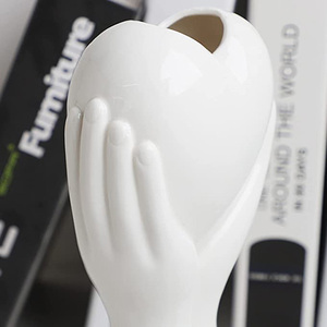 <span class=keywords><strong>Vase</strong></span> à main en céramique pour corps <span class=keywords><strong>humain</strong></span>, <span class=keywords><strong>Vase</strong></span> à fleurs et cœur Unique, esthétique moderne et blanc, pour décor de maison, salon, vente en gros - Product Image 4