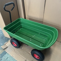 Chariot de jardin basculant à 4 roues pneumatiques, chariot utilitaire de 75 L, remorque
