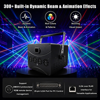 Projecteur laser de scène 20W ILDA DMX512, projecteur d'animation couleur pleine, 300 effets, concert, théâtre, église, salle, DJ, disco, éclairage en direct