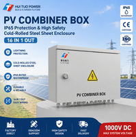 Boîtier de distribution de protection contre la foudre en tôle d'acier laminée à froid, 16 entrées 1 sortie, boîtier de combinateur photovoltaïque IP65