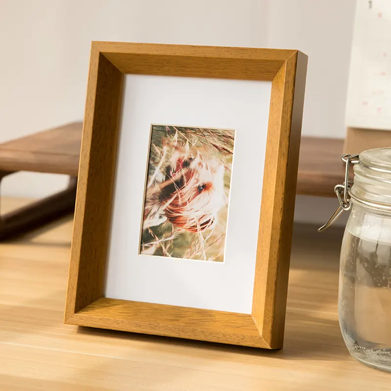 Bilderrahmen aus Holz Umwelt freundliches natürliches Massivholz und hoch auflösendes Glas für Wandbehänge und Tisch-Foto rahmen