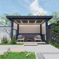 Couverture de pergola en aluminium pour l'extérieur Tuin Buiten Winter Auvent Snow Proof avec écran latéral extérieur