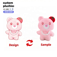 Peluche chat bleu mignon, motif pois et cerises, doux et moelleux, poupée chaton Kawaii, cadeau pour anniversaire d'enfants, baby shower, décoration de canapé