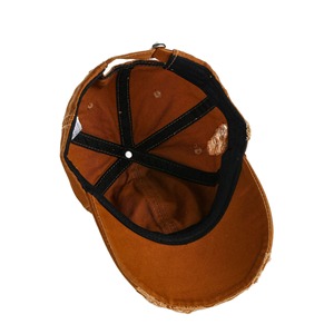 Vintage <span class=keywords><strong>6</strong></span> Bảng bông đau khổ Mũ bóng chày nhuộm điều chỉnh Retro không có cấu trúc cong mũ thể thao - Product Image 6