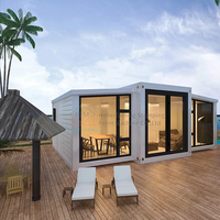 Maison conteneur de luxe extensible de 40 pieds, 72 m², maison mobile avec cuisine et toilettes, mini-maisons de vacances, cabane portable, bureau