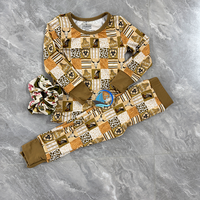 Ensemble de vêtements pour bébé en bambou, motif dessin animé, collection automne, 2 pièces, respirant, unisexe, pyjama, vêtements de nuit, vente en gros, en stock