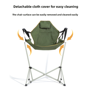 E-RIKE High Quality 150KG Heavy Duty <strong>Camping</strong> <strong>Chair</strong> Reinforced X-Brace Steel Frame Folding <strong>Camping</strong> <strong>Rocking</strong> <strong>Chair</strong> - Product Image 4