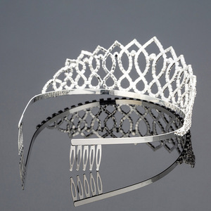 Couronne de reine européenne américaine, grande couronne élégante plaquée or, nouvelle coiffure de mariée, accessoires de cheveux de princesse, cristal strass, mariage - Product Image 4