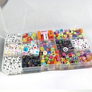 Free Sample Hot Selling HNES Acrylic Alphabet <strong>Beads</strong> <strong>Kit</strong> for Necklace Bracelet Making Round/Square Shapes Various Sizes (6-12mm) - Product Image 6