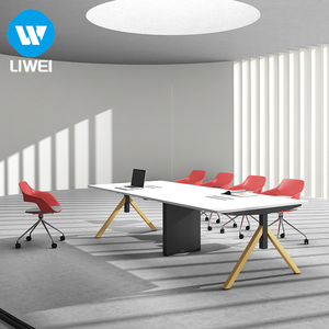 Mesa de Conferencias Profesional Compacta y Moderna de Madera LIWEI, Función de Reuniones, Ecológica, Extensible, Modular, Ajustable - Product Image 1