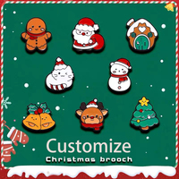 Badges promotionnels personnalisés en alliage de zinc estampé avec émail souple, pour Noël, vente en gros, en vrac, mignons, pour revers de vêtements