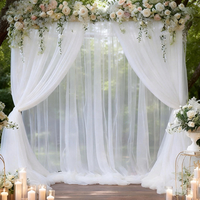 Rideau de fond de scène en mousseline de soie pour mariage, draperie en tulle transparent pour arche de scène, décoration de fête, hôtel, anniversaire, événement, toile de fond pour photomaton