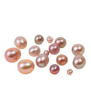 Perle d'acqua dolce Cen Zhuji, perline naturali sfuse, quasi rotonde, viola rosa con fori, fatte a mano, per braccialetti fai da te e N - Product Image 1