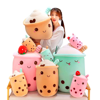 Seri Boneka Plush Kapas Super Lembut Boba Fruit Bubble Tea dengan Lapisan Jaring, Dekorasi Ruangan, Hadiah Mesin Cakar, untuk Anak-Anak, ODM yang Dapat Disesuaikan