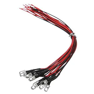 מותאם אישית dc 3v 6v 24v 220v קווית 3 מ "מ 5mm הוביל אור נורת נורת קווית פולטת דיודות שקוף צהוב כחול ירוק