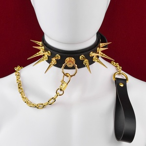 Collar de tracción con púas metálicas SM para entrenamiento de esclavos, juegos de bondage, diversión, collar de alta calidad, fetiche, juego de roles, juguetes sexuales para adultos al por mayor - Product Image 1