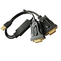 Cable Convertidor USB a RS232 de 4 Puertos DB9 de Alta Calidad con Chipset FTDI, Blindaje Trenzado y Conductores de Cobre Puro para Uso en Computadoras