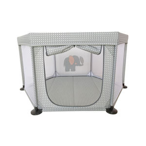 לול לתינוק משושה לול מתקפל מבד פלדה עם כניסת משחק גדולה לתינוק - Product Image 1