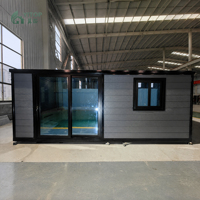 Maisonnette pliable à installation rapide, 20 pieds, 37 m², extensible, en conteneur maritime, imperméable, préfabriquée, bureau, résidence