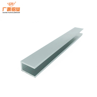 Extrusion d'aluminium enduit de poudre en forme de U profil de canal en U C Double profil en U profil en Aluminium pour le verre en gros