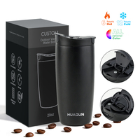 Mug à café en acier inoxydable 304 à double paroi isolé sous vide, 12oz 20oz, avec logo personnalisé, paille 2-en-1 et couvercle à ouverture rapide, vente en gros
