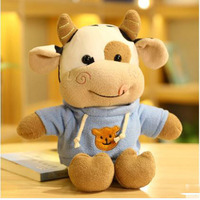 Mainan hewan anak sapi hitam putih lembut gantungan kunci mewah boneka sapi untuk hadiah ulang tahun boneka sapi mainan sapi mewah