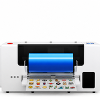 Imprimante d'autocollants UV DTF A3 avec laminateur à feuille d'or 2-en-1, vernis 3D, petite machine de bureau pour enveloppes de gobelets et étiquettes DIY